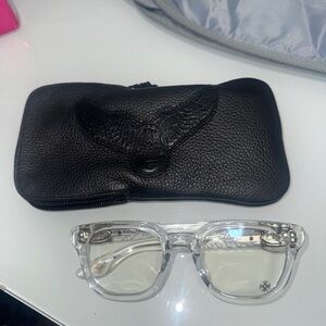 Chrome Hearts Clear Glasses with Black Case